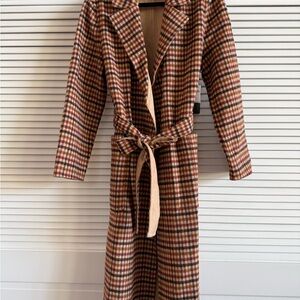 Plaid Belted Women's Coat